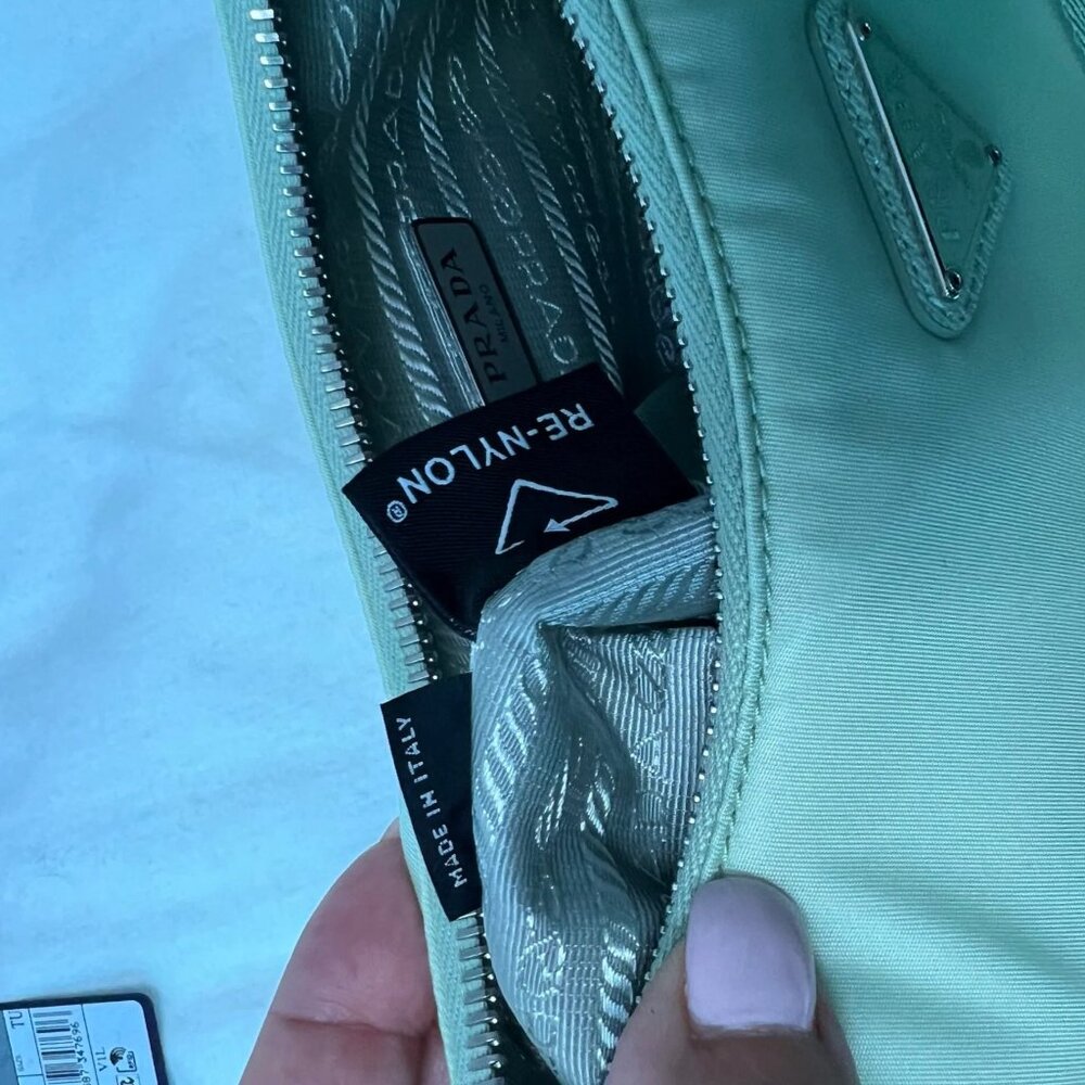 PRADA Saffiano Lux Re-Edition 2005 Shoulder Bag in Acqua - Picture 12 of 12